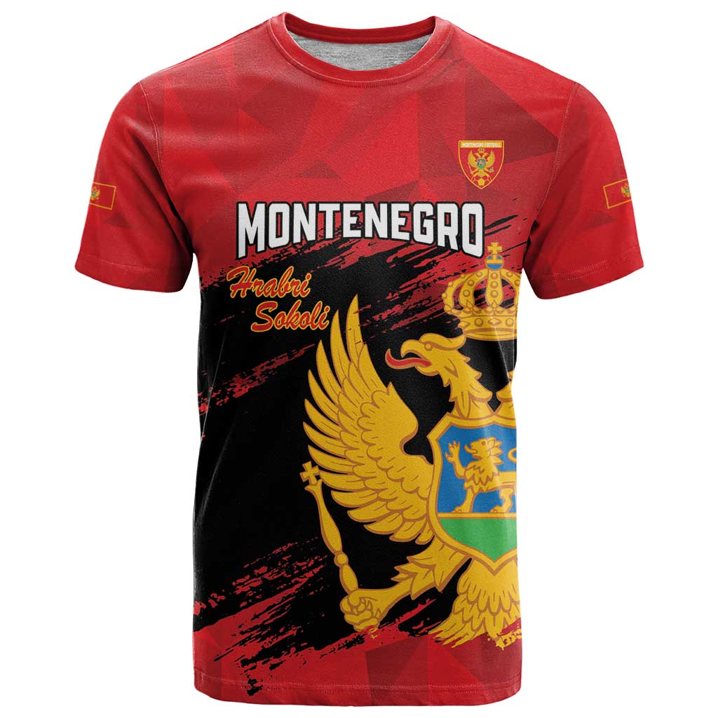 Custom Montenegro Football T Shirt Hrabri Sokoli Grunge Style