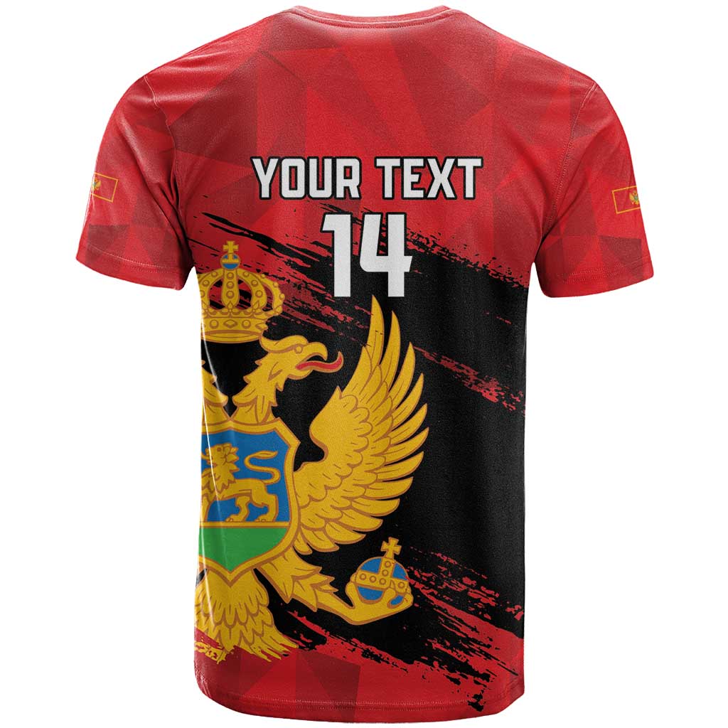 Custom Montenegro Football T Shirt Hrabri Sokoli Grunge Style