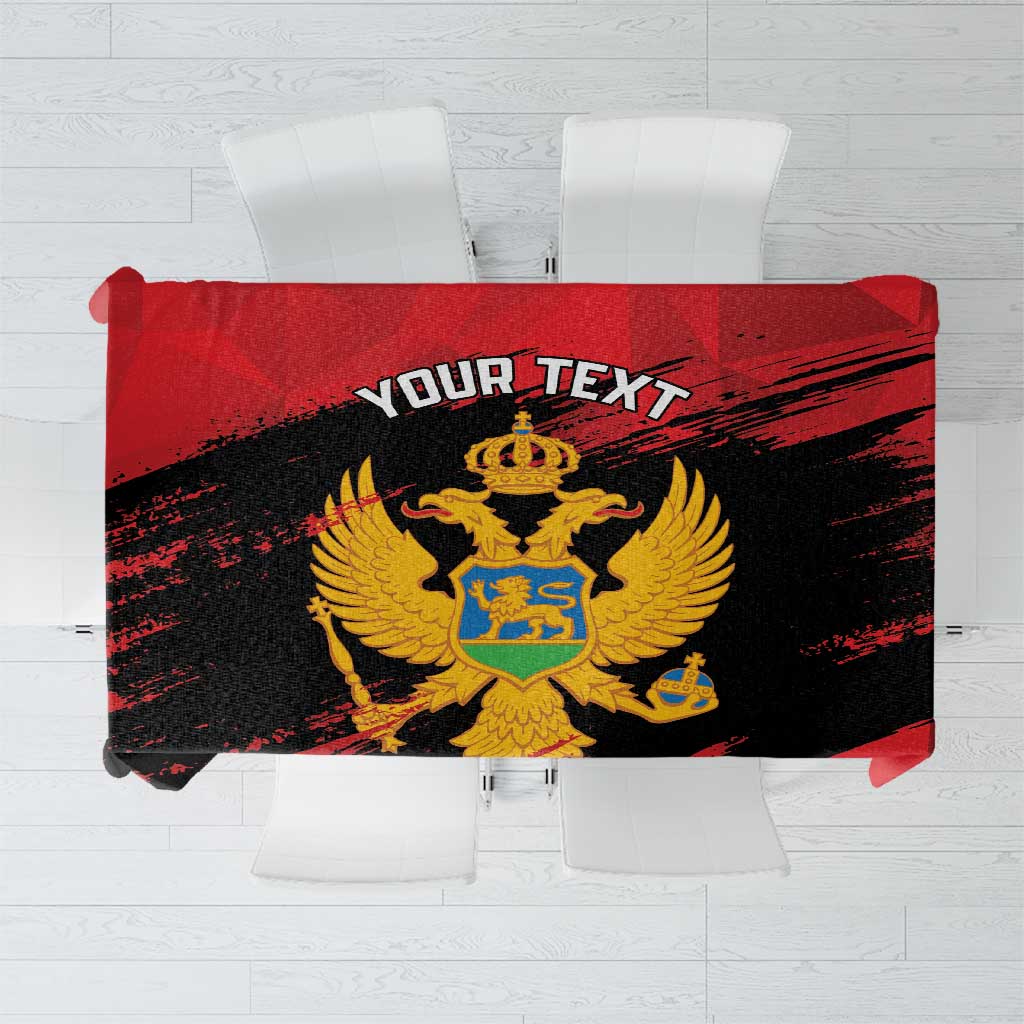 Custom Montenegro Football Tablecloth Hrabri Sokoli Grunge Style