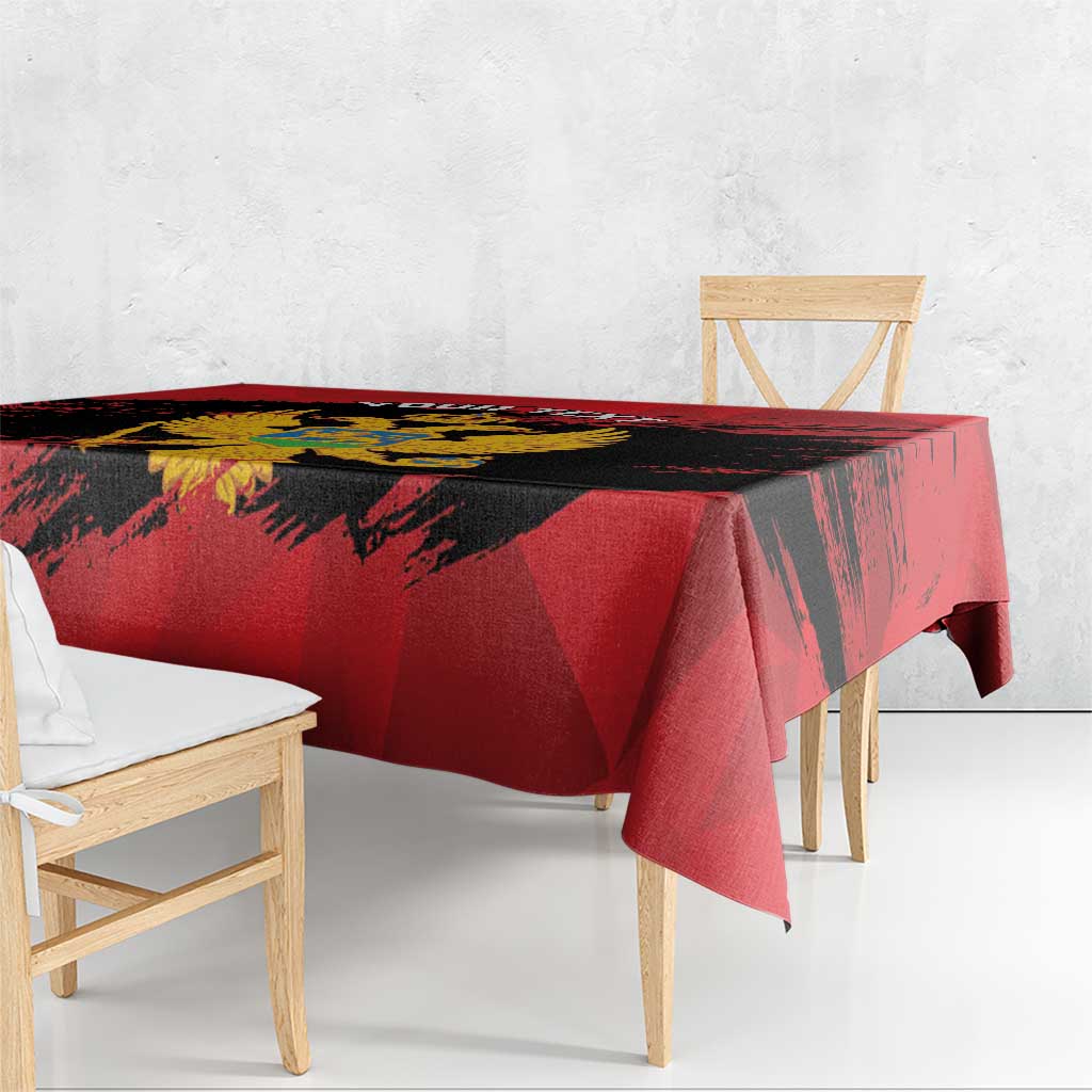 Custom Montenegro Football Tablecloth Hrabri Sokoli Grunge Style