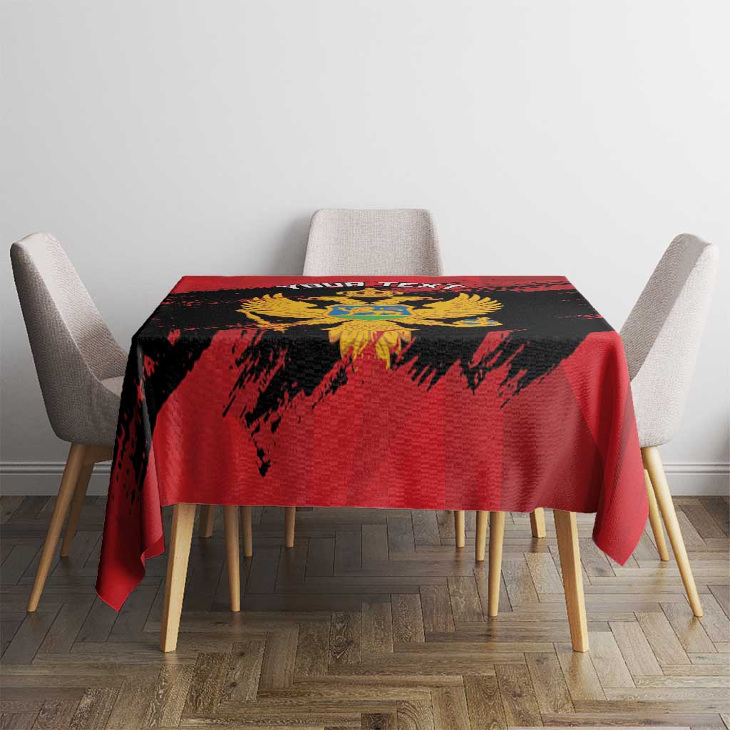 Custom Montenegro Football Tablecloth Hrabri Sokoli Grunge Style