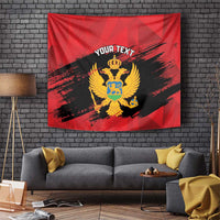 Custom Montenegro Football Tapestry Hrabri Sokoli Grunge Style