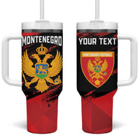 Custom Montenegro Football Tumbler With Handle Hrabri Sokoli Grunge Style