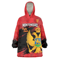 Custom Montenegro Football Wearable Blanket Hoodie Hrabri Sokoli Grunge Style