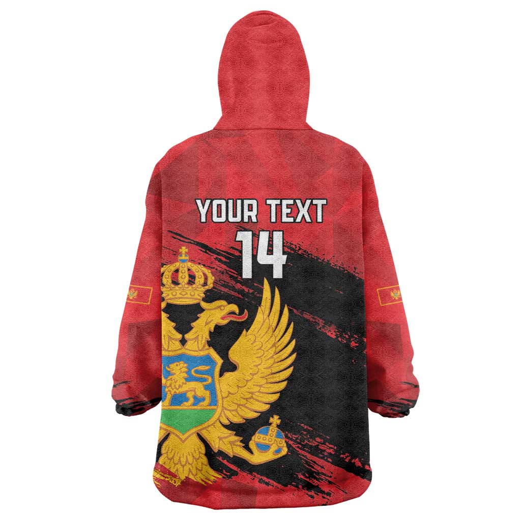 Custom Montenegro Football Wearable Blanket Hoodie Hrabri Sokoli Grunge Style