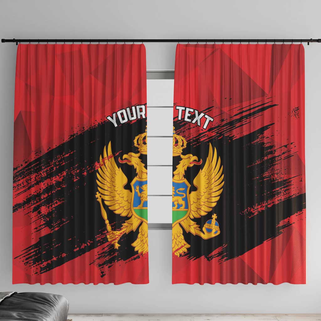 Custom Montenegro Football Window Curtain Hrabri Sokoli Grunge Style