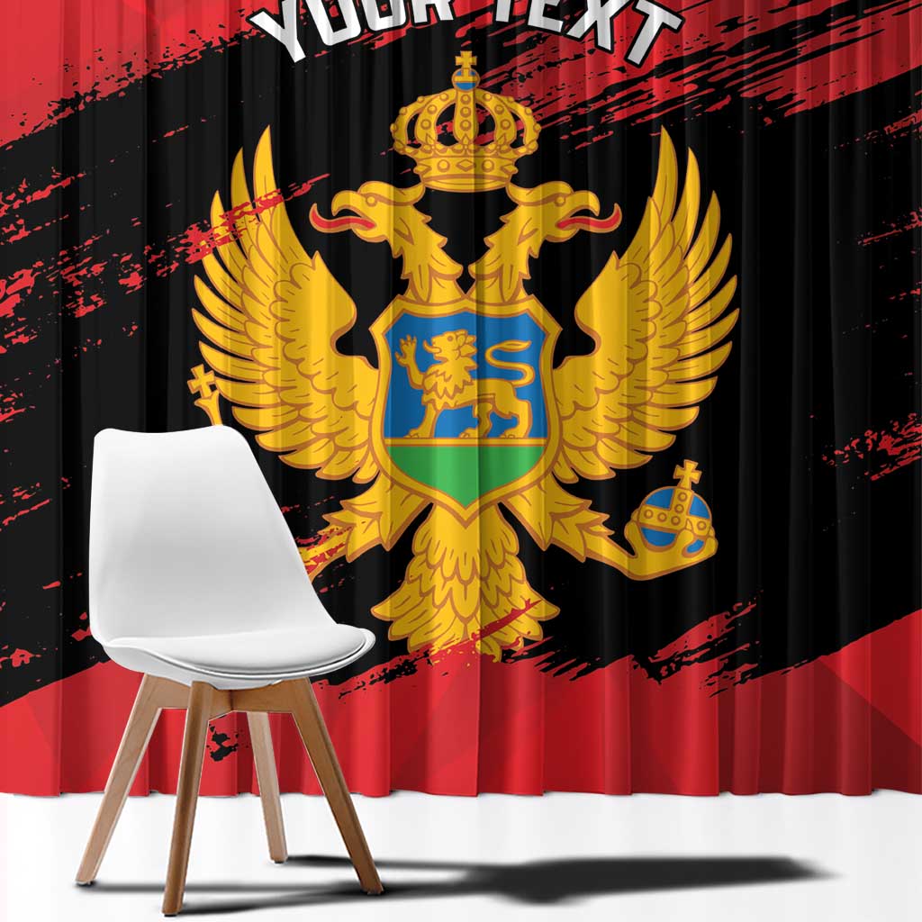Custom Montenegro Football Window Curtain Hrabri Sokoli Grunge Style