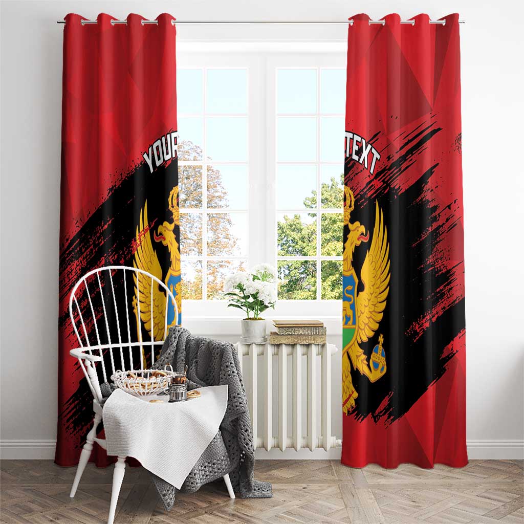 Custom Montenegro Football Window Curtain Hrabri Sokoli Grunge Style
