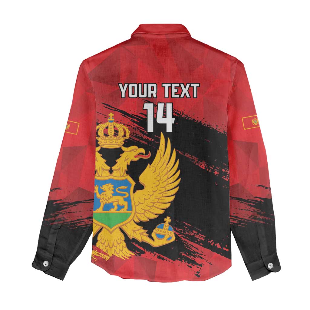 Custom Montenegro Football Women Casual Shirt Hrabri Sokoli Grunge Style
