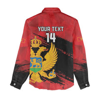 Custom Montenegro Football Women Casual Shirt Hrabri Sokoli Grunge Style