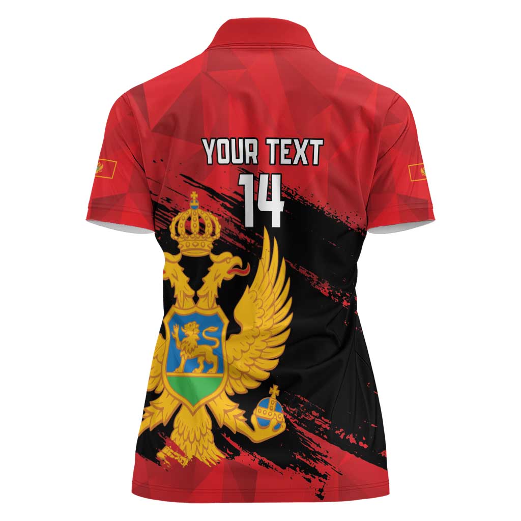 Custom Montenegro Football Women Polo Shirt Hrabri Sokoli Grunge Style