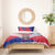 Port-au-Prince Haiti Bedding Set Potoprens Coat of arms Grunge Vibes
