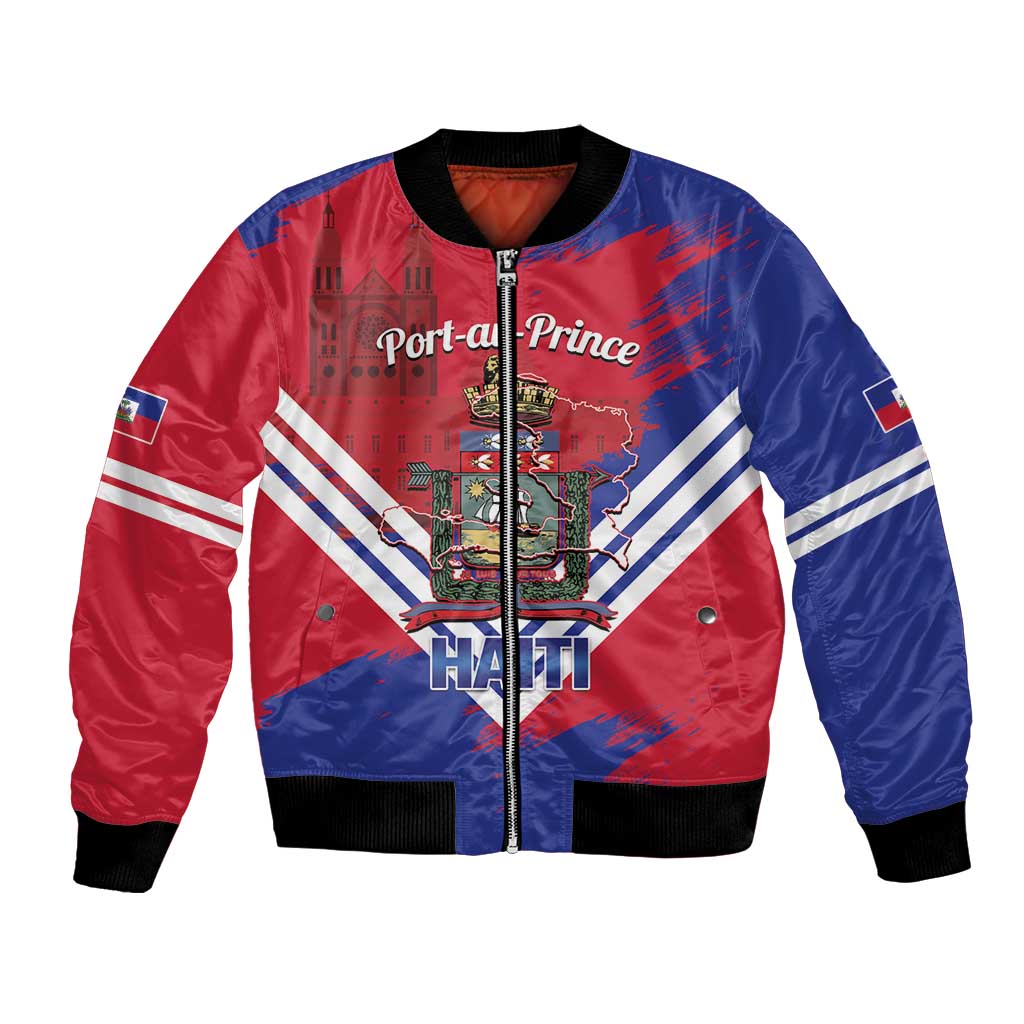 Port-au-Prince Haiti Bomber Jacket Potoprens Coat of arms Grunge Vibes