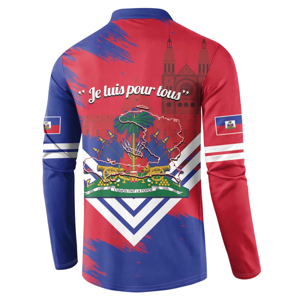 Port-au-Prince Haiti Button Sweatshirt Potoprens Coat of arms Grunge Vibes