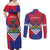Port-au-Prince Haiti Couples Matching Off Shoulder Maxi Dress and Long Sleeve Button Shirt Potoprens Coat of arms Grunge Vibes