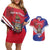 Port-au-Prince Haiti Couples Matching Off Shoulder Short Dress and Hawaiian Shirt Potoprens Coat of arms Grunge Vibes