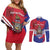 Port-au-Prince Haiti Couples Matching Off Shoulder Short Dress and Long Sleeve Button Shirt Potoprens Coat of arms Grunge Vibes