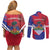 Port-au-Prince Haiti Couples Matching Off Shoulder Short Dress and Long Sleeve Button Shirt Potoprens Coat of arms Grunge Vibes