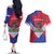 Port-au-Prince Haiti Couples Matching Off The Shoulder Long Sleeve Dress and Hawaiian Shirt Potoprens Coat of arms Grunge Vibes