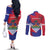 Port-au-Prince Haiti Couples Matching Off The Shoulder Long Sleeve Dress and Long Sleeve Button Shirt Potoprens Coat of arms Grunge Vibes