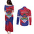 Port-au-Prince Haiti Couples Matching Puletasi and Long Sleeve Button Shirt Potoprens Coat of arms Grunge Vibes