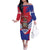 Port-au-Prince Haiti Family Matching Off The Shoulder Long Sleeve Dress and Hawaiian Shirt Potoprens Coat of arms Grunge Vibes