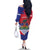 Port-au-Prince Haiti Family Matching Off The Shoulder Long Sleeve Dress and Hawaiian Shirt Potoprens Coat of arms Grunge Vibes