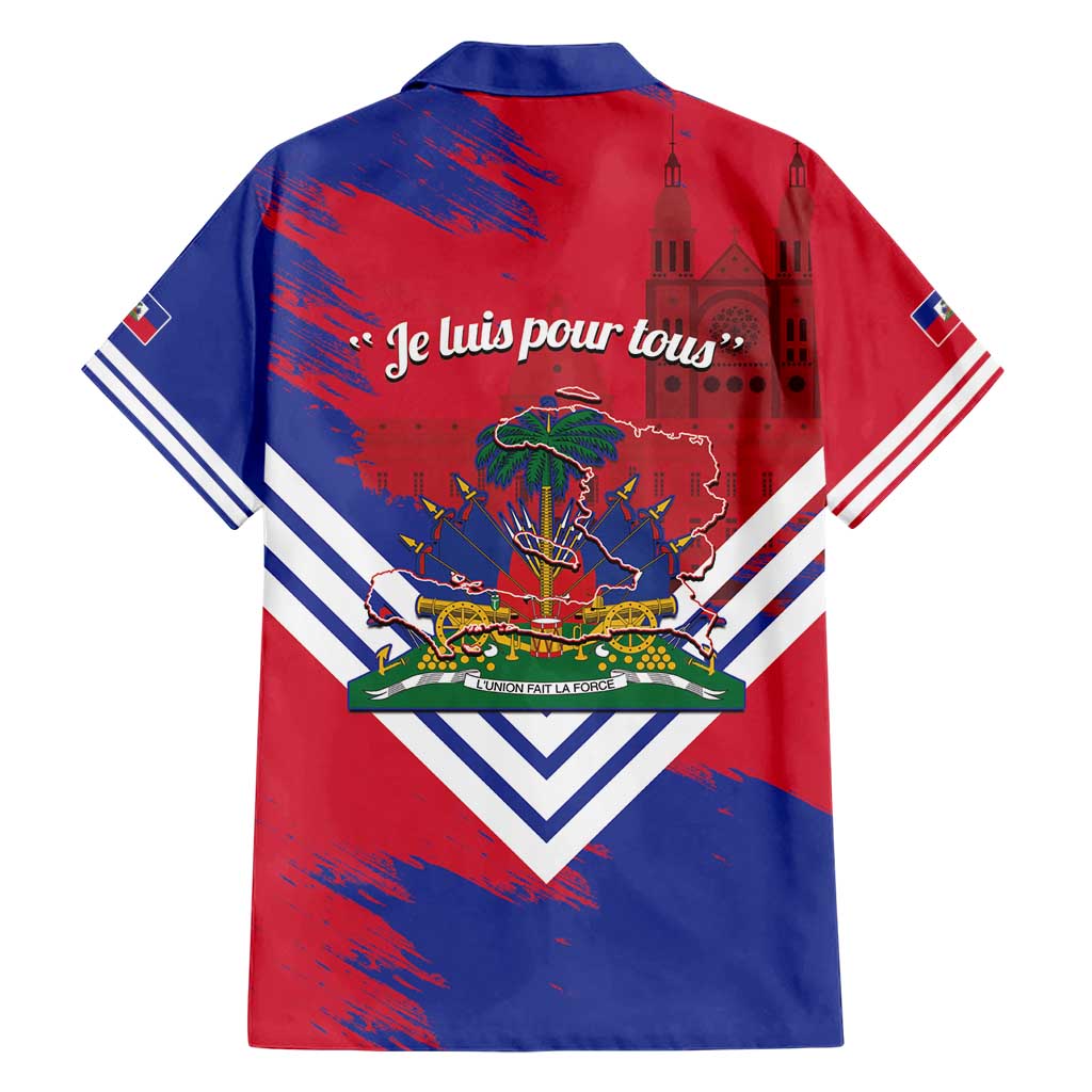 Port-au-Prince Haiti Family Matching Short Sleeve Bodycon Dress and Hawaiian Shirt Potoprens Coat of arms Grunge Vibes