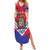 Port-au-Prince Haiti Family Matching Summer Maxi Dress and Hawaiian Shirt Potoprens Coat of arms Grunge Vibes
