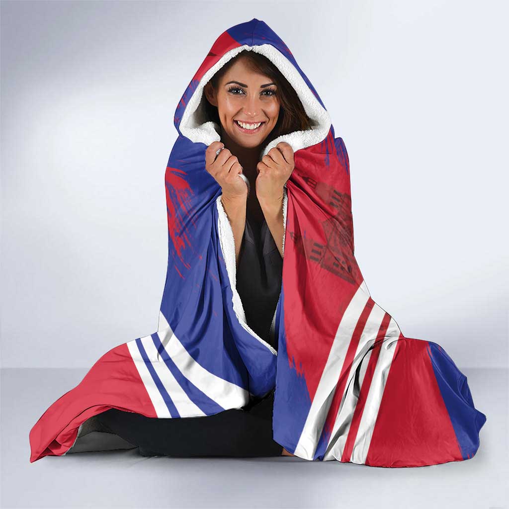 Port-au-Prince Haiti Hooded Blanket Potoprens Coat of arms Grunge Vibes