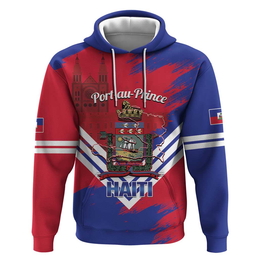 Port-au-Prince Haiti Hoodie Potoprens Coat of arms Grunge Vibes
