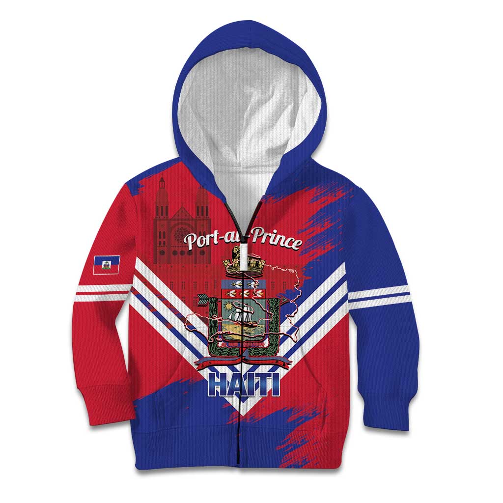 Port-au-Prince Haiti Kid Hoodie Potoprens Coat of arms Grunge Vibes