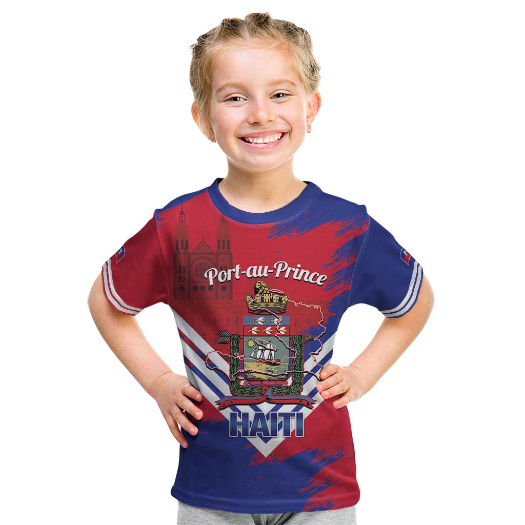 Port-au-Prince Haiti Kid T Shirt Potoprens Coat of arms Grunge Vibes