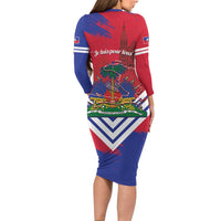 Port-au-Prince Haiti Long Sleeve Bodycon Dress Potoprens Coat of arms Grunge Vibes