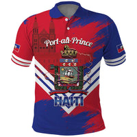 Port-au-Prince Haiti Polo Shirt Potoprens Coat of arms Grunge Vibes