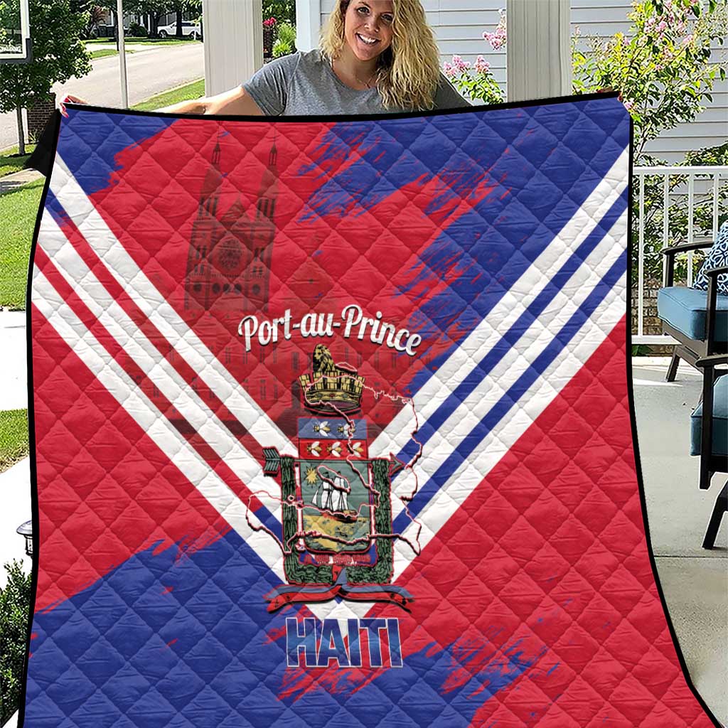 Port-au-Prince Haiti Quilt Potoprens Coat of arms Grunge Vibes