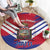 Port-au-Prince Haiti Round Carpet Potoprens Coat of arms Grunge Vibes