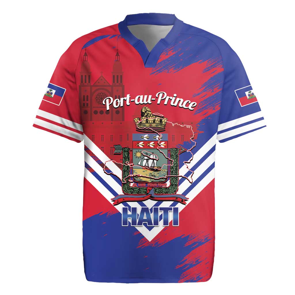 Port-au-Prince Haiti Rugby Jersey Potoprens Coat of arms Grunge Vibes