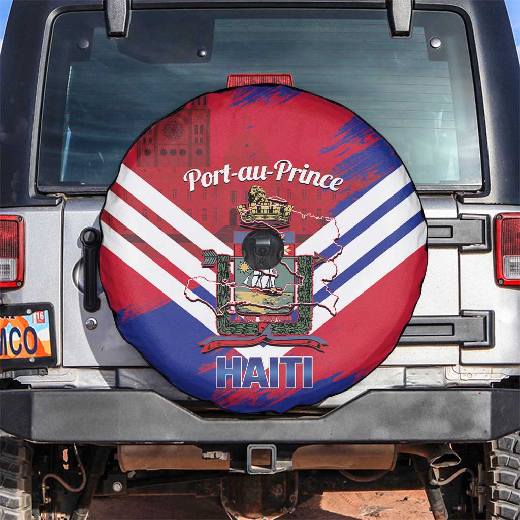 Port-au-Prince Haiti Spare Tire Cover Potoprens Coat of arms Grunge Vibes