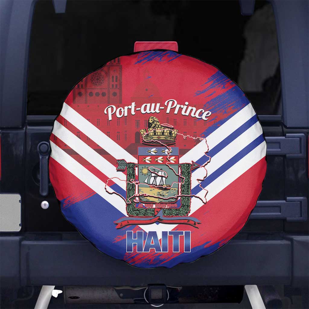 Port-au-Prince Haiti Spare Tire Cover Potoprens Coat of arms Grunge Vibes