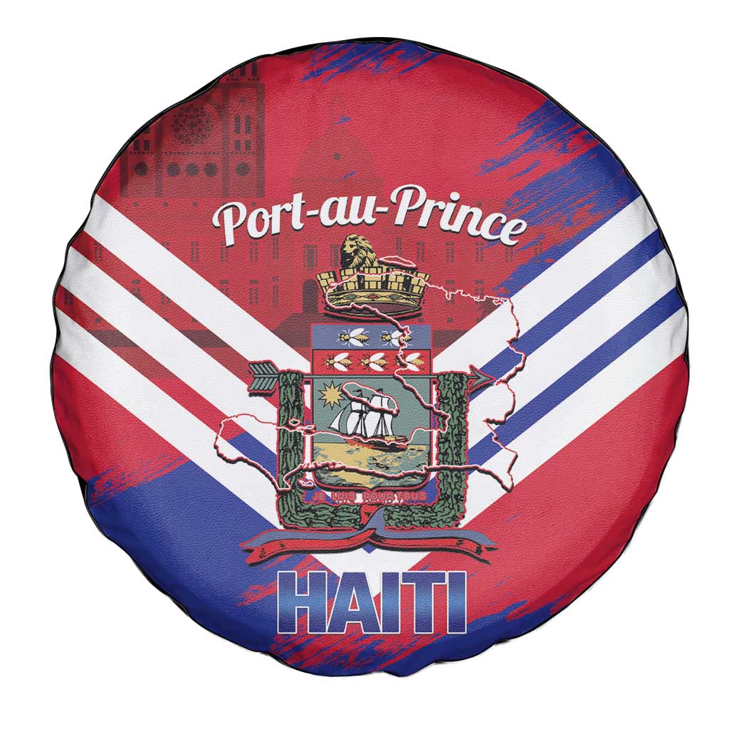 Port-au-Prince Haiti Spare Tire Cover Potoprens Coat of arms Grunge Vibes