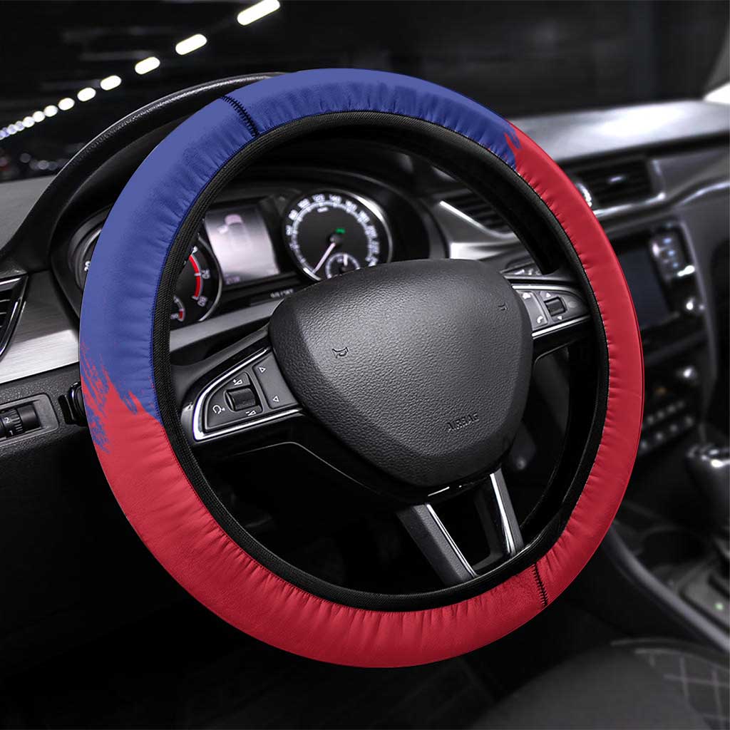 Port-au-Prince Haiti Steering Wheel Cover Potoprens Coat of arms Grunge Vibes