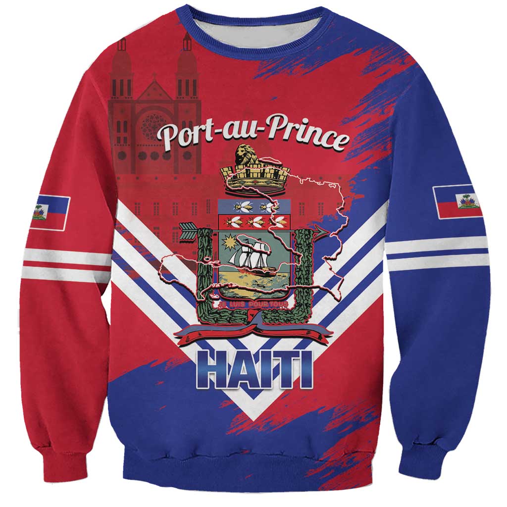 Port-au-Prince Haiti Sweatshirt Potoprens Coat of arms Grunge Vibes