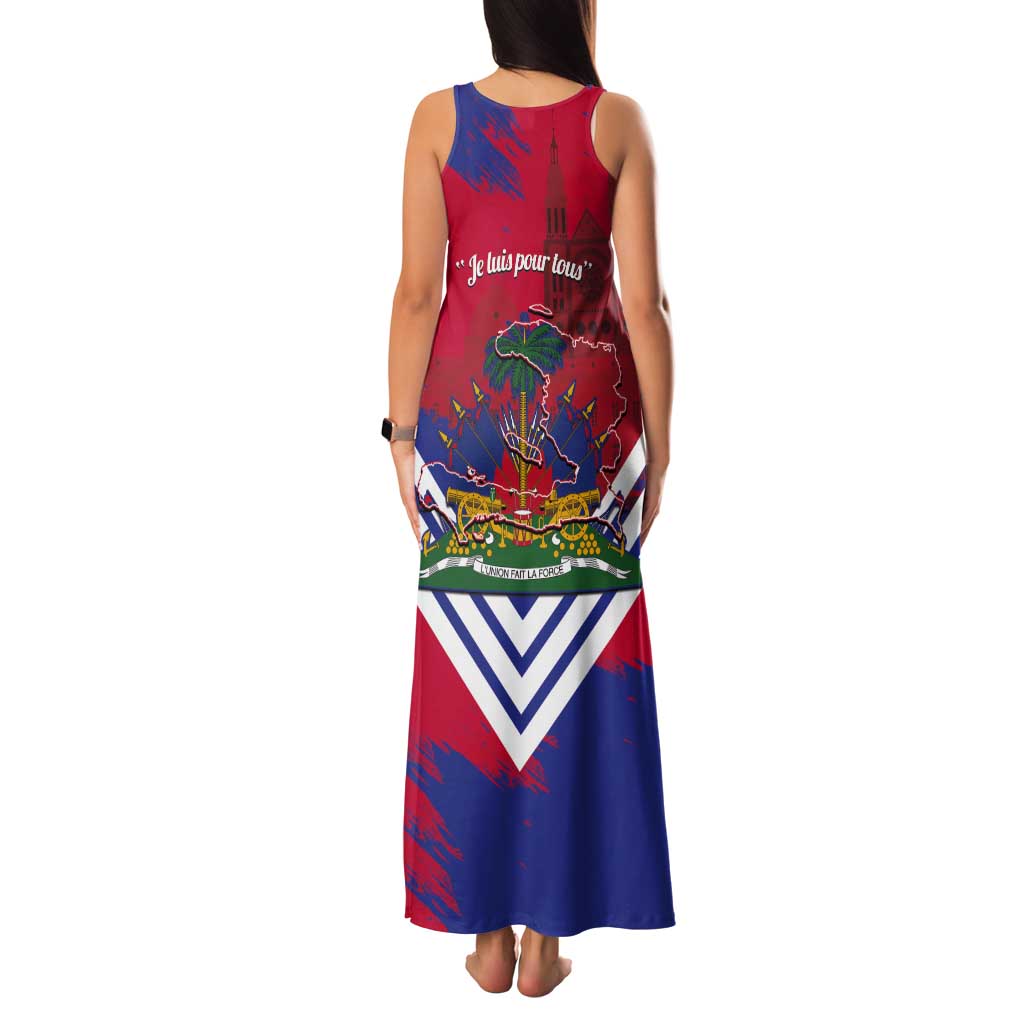 Port-au-Prince Haiti Tank Maxi Dress Potoprens Coat of arms Grunge Vibes