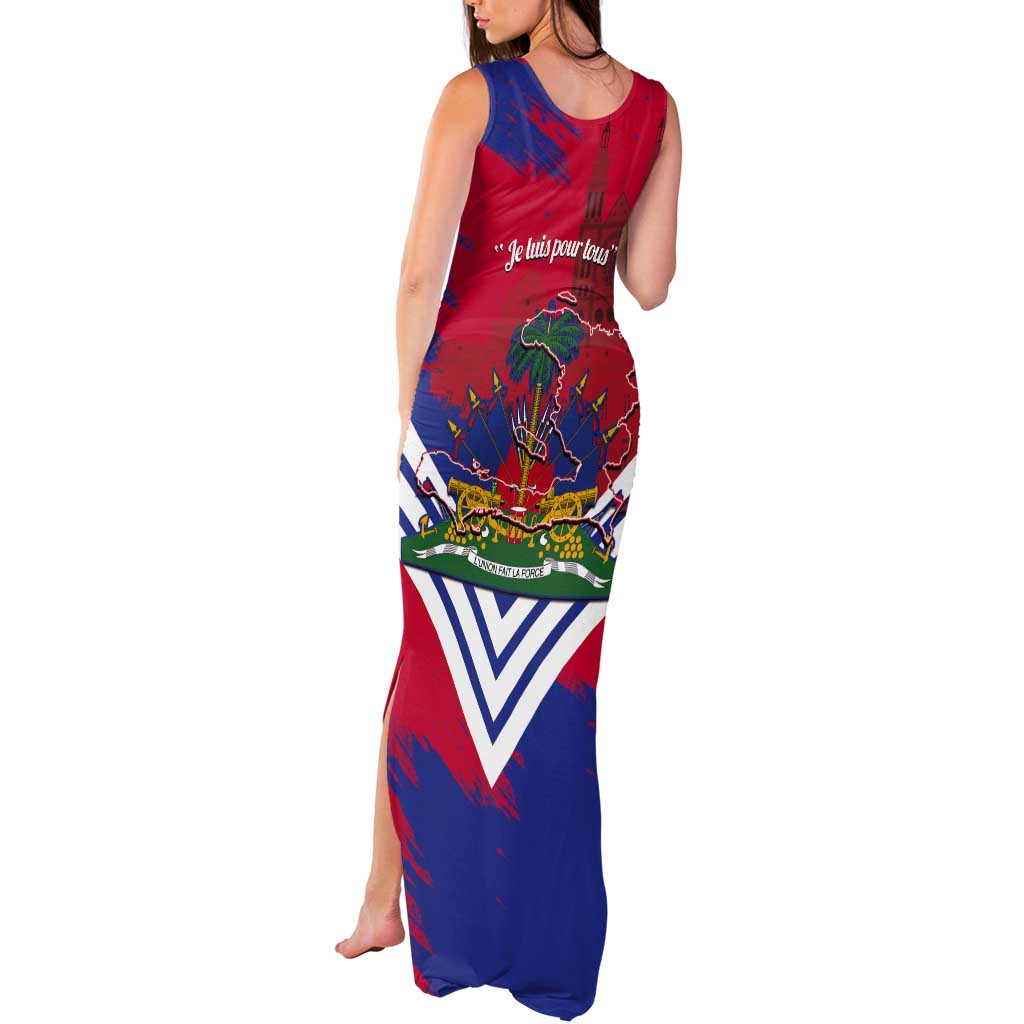 Port-au-Prince Haiti Tank Maxi Dress Potoprens Coat of arms Grunge Vibes