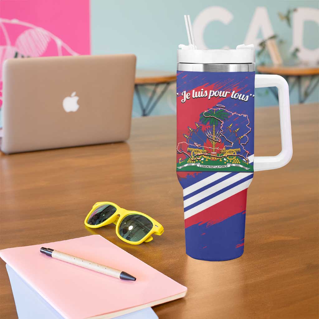 Port-au-Prince Haiti Tumbler With Handle Potoprens Coat of arms Grunge Vibes