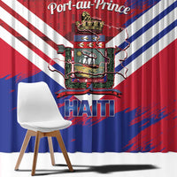 Port-au-Prince Haiti Window Curtain Potoprens Coat of arms Grunge Vibes