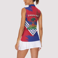 Port-au-Prince Haiti Women Sleeveless Polo Shirt Potoprens Coat of arms Grunge Vibes
