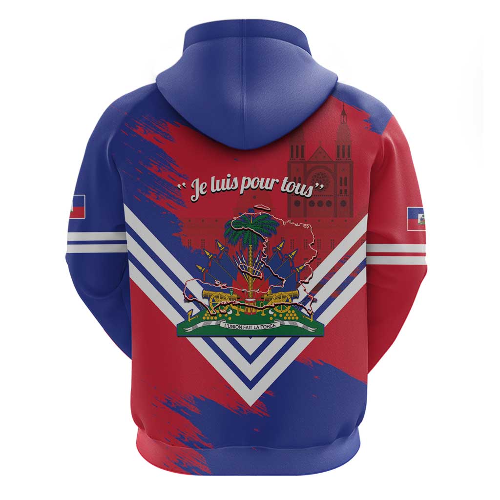Port-au-Prince Haiti Zip Hoodie Potoprens Coat of arms Grunge Vibes