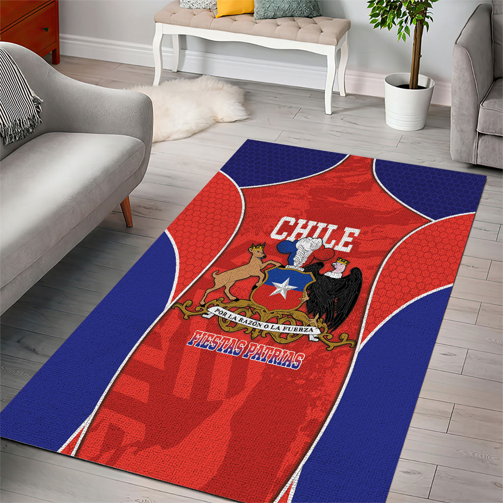 Chile Independence Day Area Rug Fiestas Patrias Coat Of Arms Style